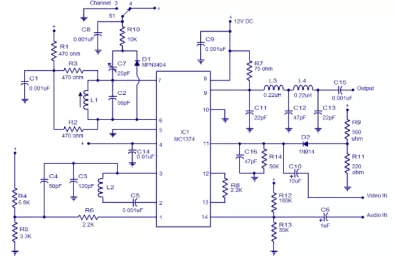 Mạch phát sóng vô tuyến sử dụng IC MC374